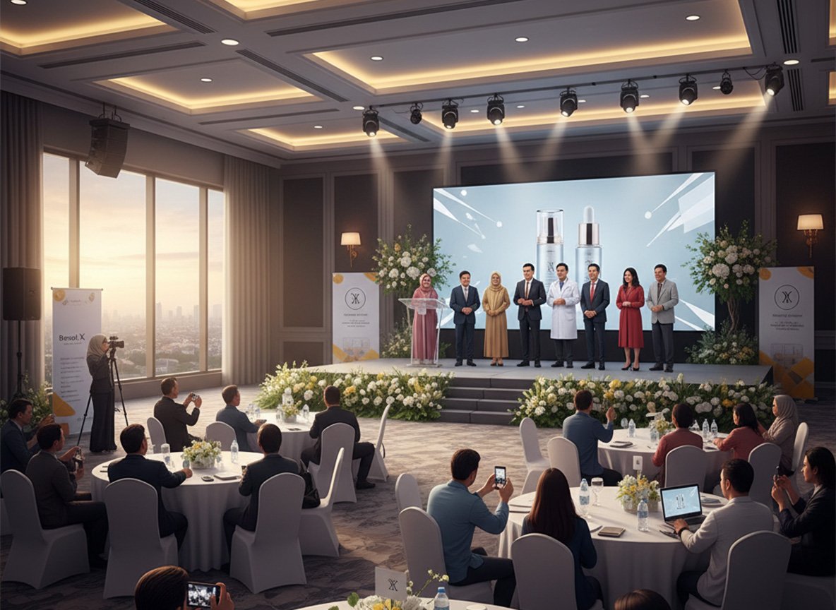 Ilustrasi konferensi pers soal launching produk kosmetik